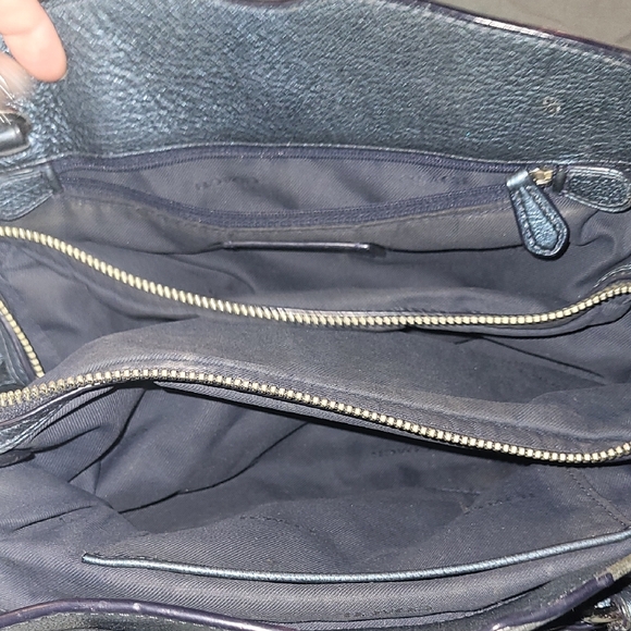 Coach SET Metallic Blue Studded Women's Bag and Matching Wristlet - Picture 2 of 13